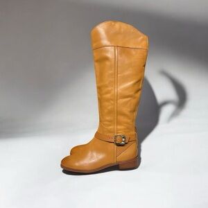 🌻NEW Vince Camuto Ovarlym Brown Leather Equestrian Riding Boots Size 8